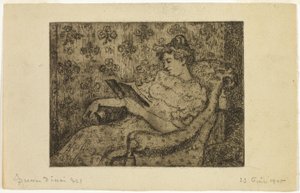 Zittende Vrouw die Leest door Georges Lemmen