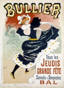 Poster "Bullier" voor het bal - reclame uit de late 19e eeuw