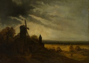 De Molen van Montmartre, waarschijnlijk ca. 1820 door Georges Michel