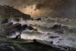 Strandjutters aan de Kust van Bretagne, 1911 door Georges Philibert Charles Maroniez