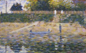 Boot aan de rivieroever, ca. 1883 door Georges Pierre Seurat