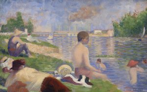 Laatste studie voor baders in Asnières, 1883 door Georges Pierre Seurat