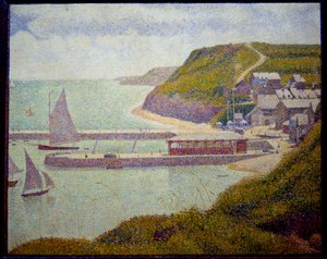 Port en Bessin, voor haven, vloed door Georges Pierre Seurat