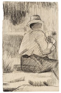 De schilder en zijn palet door Georges Pierre Seurat