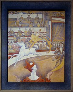 Het circus Een ruiter, een clown en acrobaten door Georges Pierre Seurat