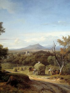 Landschapsscène (detail) door Georges Prieur