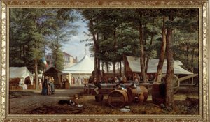 Het feest van de loges in 1850. Schilderij door Georges Prieur (19e eeuw) door Georges Prieur