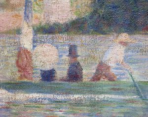 Badhuis in Asnières, 1884 (detail) door Georges Seurat