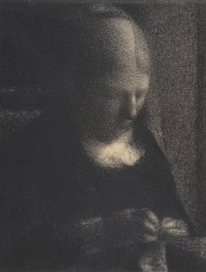 Borduurwerk; De moeder van de kunstenaar, 1882-83 door Georges Seurat