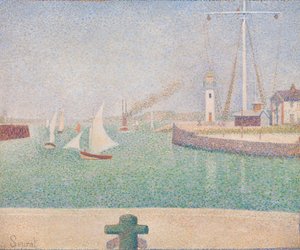 Ingang van de haven van Honfleur door Georges Seurat