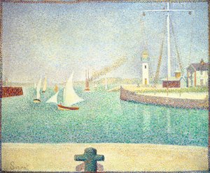 Haven van Honfleur, ca. 1886 door Georges Seurat