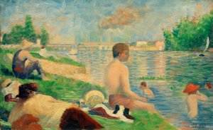 Een badplaats, Asnières (eindstudie) door Georges Seurat