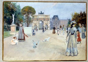 Uitzicht op de Tuilerieën tuin in Parijs door Georges Stein