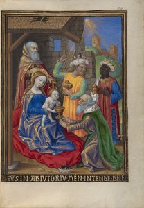 De Aanbidding der Wijzen uit een Getijdenboek Ms. 48 fol. 59, c.1480-90