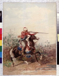Ruiter trekt een paard