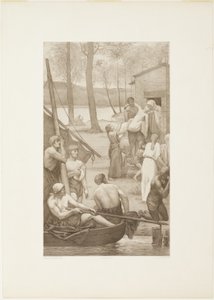 Pastoraal leven van Sainte Geneviève (linkerpaneel)