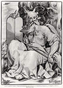 Mozes, gegraveerd door Ludwig Businck