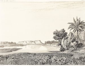 Irak, uitzicht op Babylon, tekening door F. Thomas uit gravure door Georges Perrot en Charles Chipiez, Histoire de l