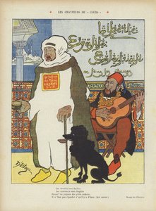 Satire die de afgezette Marokkaanse Sultan Abdelaziz en de Ottomaanse Sultan Abdul Hamid II afbeeldt