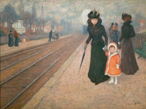 Het voorstedelijke station door Georges d Espagnat