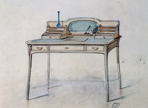 Ontwerp voor een Art Nouveau damesbureau voor Bing Atelier, ca. 1900