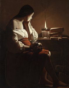 De Magdalena met de brandende vlam door Georges de La Tour