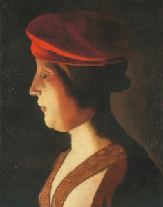Hoofd van een vrouw; een fragment door Georges de La Tour