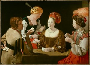 De valsspeler met de ruiten aas door Georges de La Tour