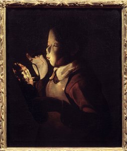 De blaasbalg heeft de lamp door Georges de La Tour