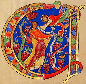 God spreekt Jeremia toe, Winchester Bijbel, 1160-75 (22797800517)