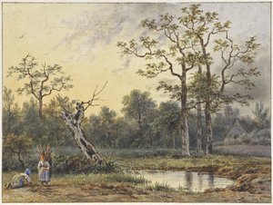 Landschap met twee sprokkelaarsters