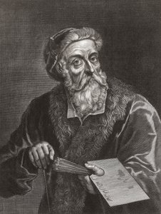 Titiaan. Portret. (prent) door Gerard (after) Edelinck