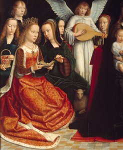 De Maagd tussen de heiligen (detail)