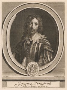 Jacques Blanchard, uit het boek Les hommes illustres ..., deel II, door Charles Perrault door Gérard Edelinck