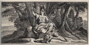 Minerva verslaat Discord - gravure door Gerard Edelinck naar Daniel Halle