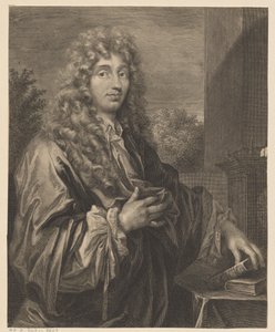 Portret van Christiaan Huygens door Gérard Edelinck