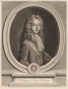 Philippe, Hertog van Anjou door Gerard Edelinck after François de Troy
