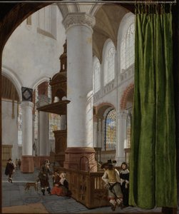 Interieur van de Oude Kerk in Delft, 1654