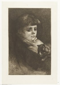 Portret van Eleonora Bos met poes door Gerard Jan Bos