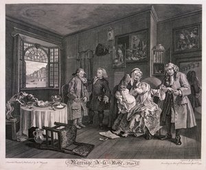 Huwelijk à la mode, Plaat VI door Gerard Jean Baptiste Scotin