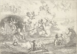 Mercurius geeft Bacchus aan de nimfen door Gerard Melder