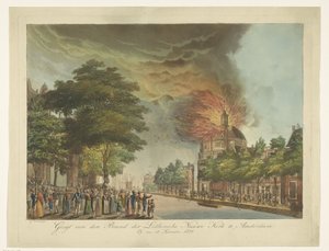 Brand in de Nieuwe Lutherse Kerk op het Singel in Amsterdam, 18 september 1822