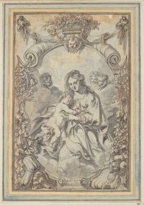 Madonna binnen sierlijst door Gerard Seghers