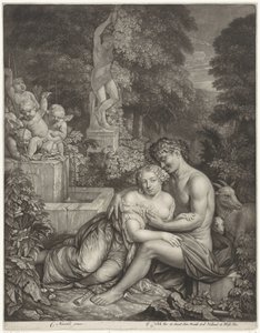 Vertumnus en Pomona door Gerard Valck