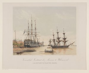 Korvet Z.M. Urania en linieschip Z.M. Kortenaert