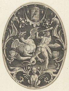 Vlakdecoratie: Hercules doodt de draak Ladon