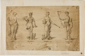 Vier continenten door Gerard de Lairesse