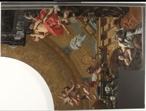 Onderdeel (rechtsboven) van een plafondschildering met als hoofdvoorstelling Diana en haar gezellinnen
