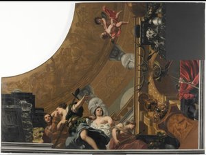 Onderdeel (rechtsonder) van een plafondschildering met als hoofdvoorstelling Diana en haar gezellinnen