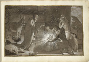Aanbidding door de herders door Gerard ter Borch